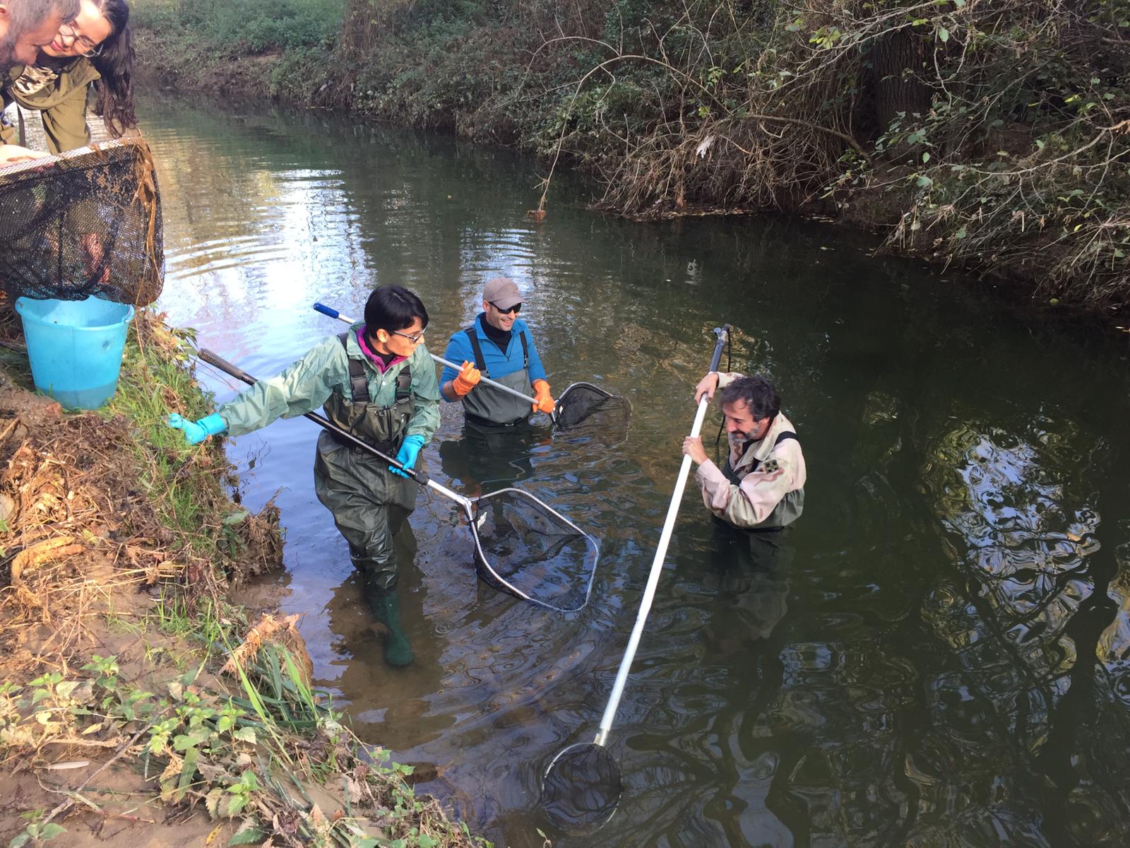 Studenti del corso di laurea magistrale in Wildlife Management svolgendo un laboratorio in esterna