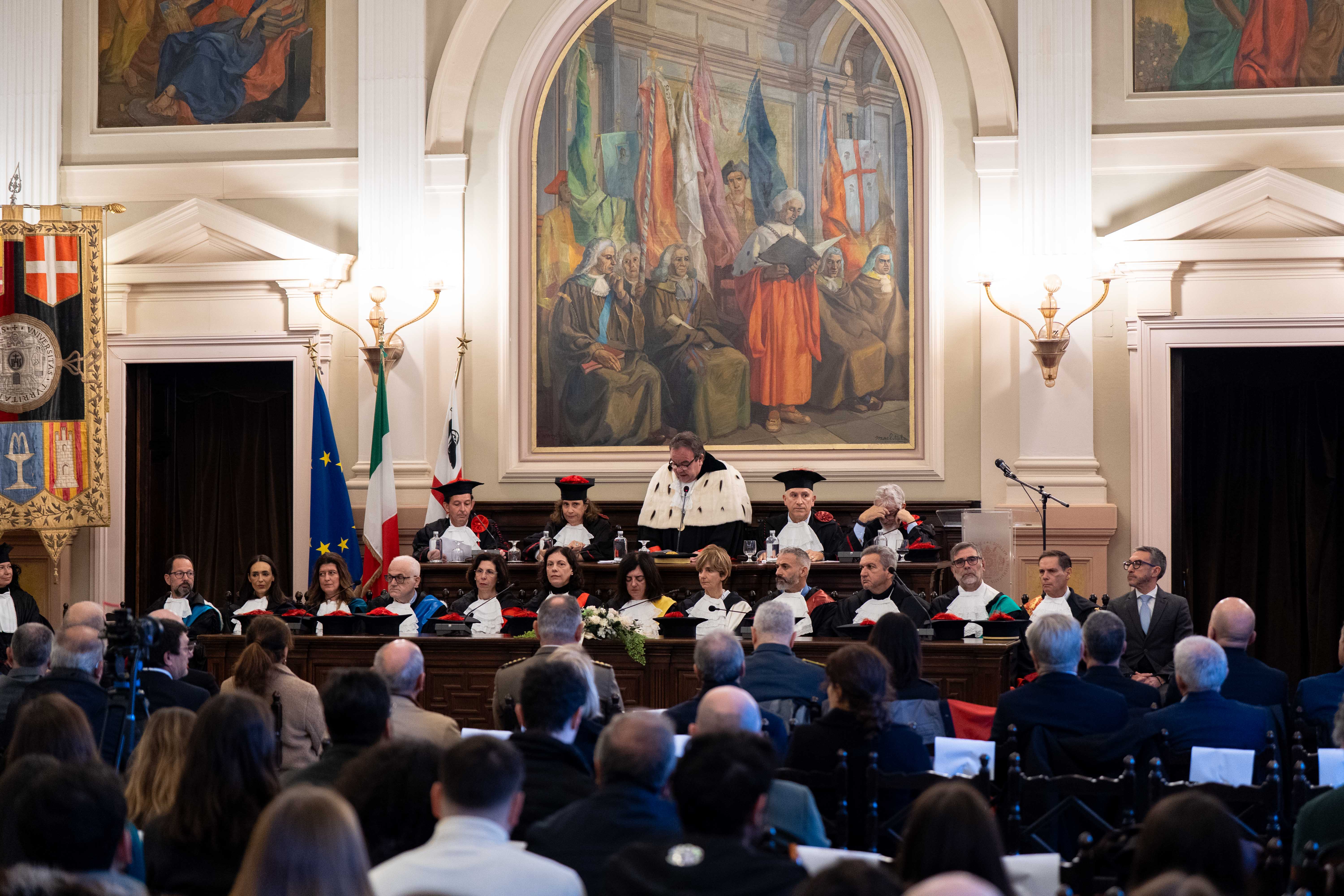 Momento della cerimonia di Conferito a Ilaria Capua il Dottorato honoris causa in Scienze veterinarie