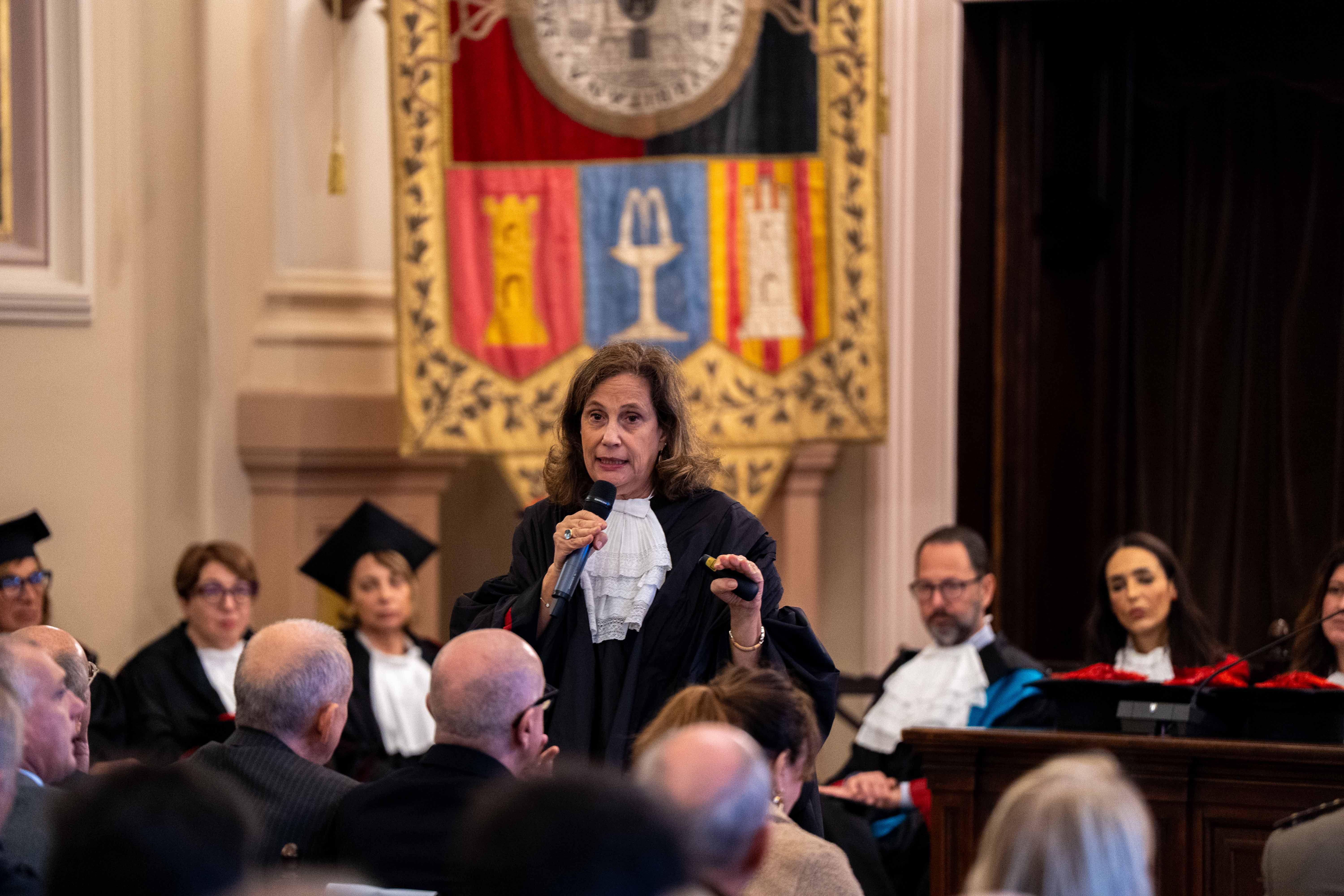 Momento della lectio doctoralis di Ilaria Capua 