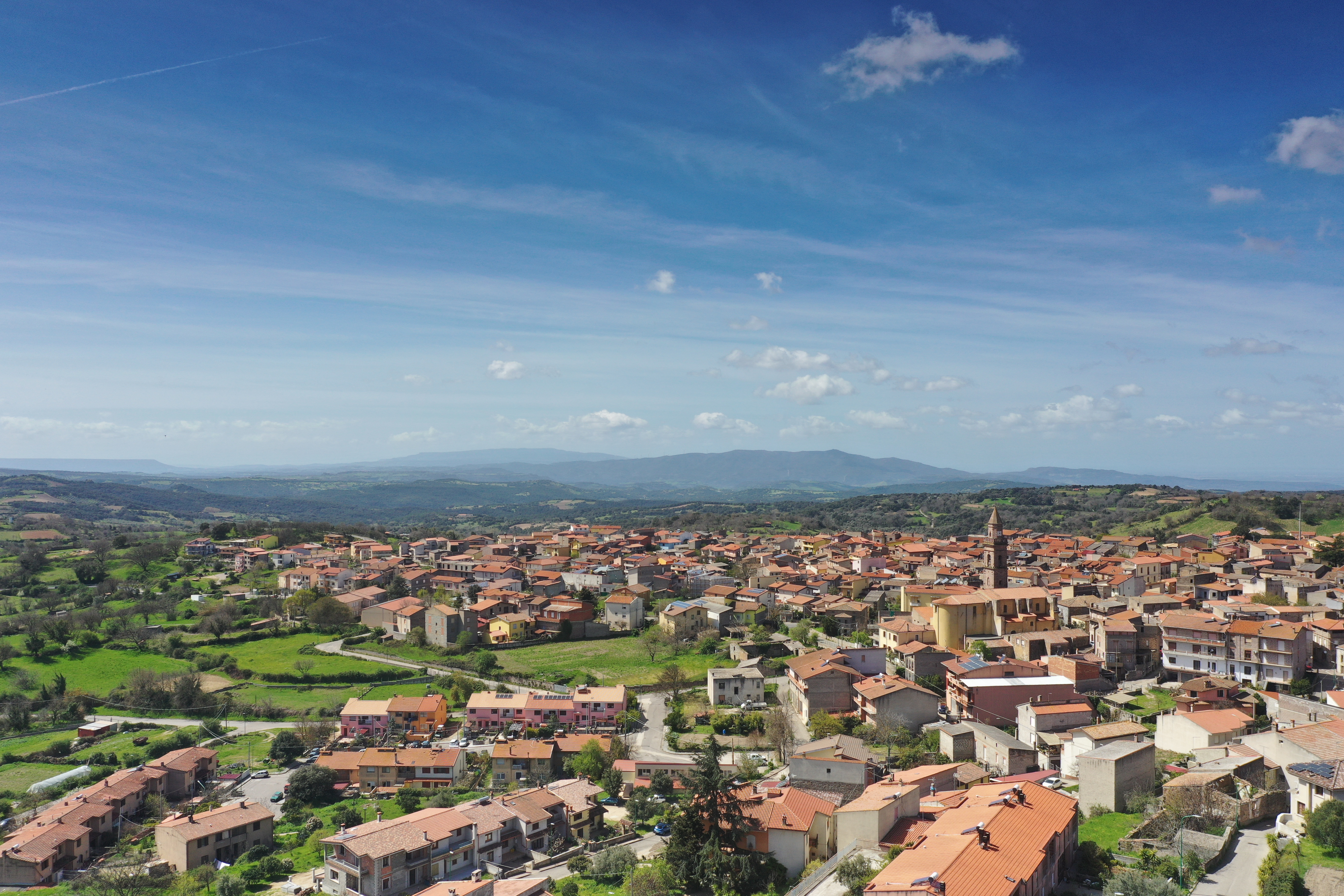 Foto del paese di Ortueri effettuata dal drone