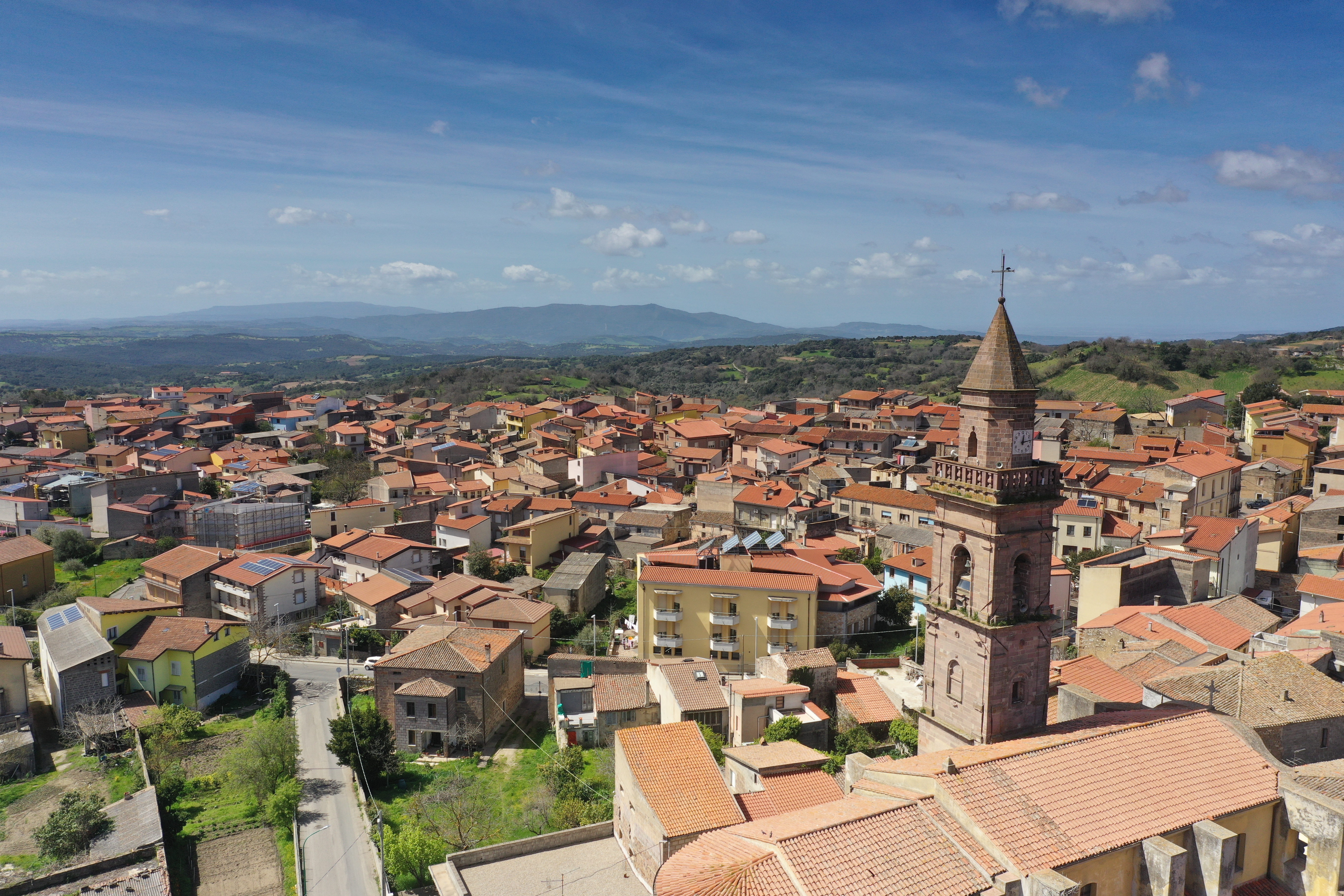 Foto del paese di Ortueri effettuata dal drone